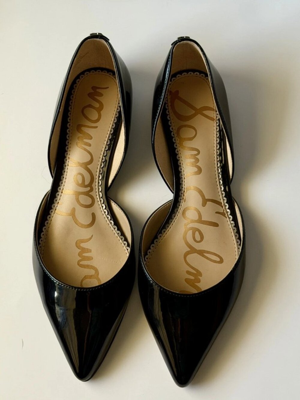 Sam Edelman Rodney D'Orsay Flats Women's 5M Black Patent Leather Pointed Toe